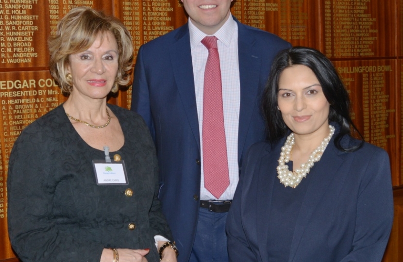 Priti Patel with David Burrowes and Andre Chris